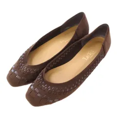 ルタロン Le Talon パンプス スクエアトゥ ローヒール フェイクスエード ワンカラー 23.5cm 茶 ブラウン /BB ■MU