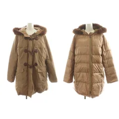 レリアン Leilian ダウンコート ロング丈 フード リバーシブル フォックスファー トグルボタン 大きいサイズ アウター 13+ 茶 ブラウン IC1205079 /AN47 ■MU