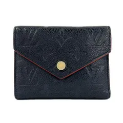 ルイヴィトン 3つ折り財布 モノグラム・アンプラント美品  ポルトフォイユヴィクトリーヌ M64577 マリーヌルージュ イニシャル刻印 レザー