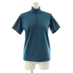 ザノースフェイス THE NORTH FACE ショートスリーブフラッシュドライライトジップアップ カットソー 半袖 ハーフジップ ロゴ S 紺 ネイビー NTW12018 /KU
