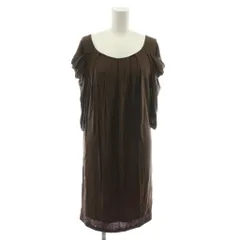 ラルフローレン RALPH LAUREN ワンピース ひざ丈 五分袖 ウール混 M 茶 ブラウン /RR