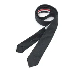 トムブラウン THOM BROWNE ウール ツイル クラシック ネクタイ ナロー MNL001A-00626-025 ダークグレー 美品のサムネイル