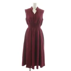 プロポーション ボディドレッシング PROPORTION BODY DRESSING シャーリングフリルワンピース ノースリーブ ひざ丈 S ボルドー ワインレッド ウエストゴム 1212240605 /RR