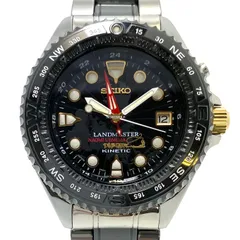 【美品・希少】腕時計 メンズ セイコー SEIKO ランドマスター キネティック 植村直己限定モデル SBDW002 5M65-0A10 700本限定 オートクォーツ 黒 デイト表示 GMT セラミック チタニウムのサムネイル