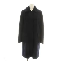 オールドイングランド OLD ENGLAND ステンカラーコート ロング シングル カシミヤ ウール混 36 M 紺 ネイビー /NW31