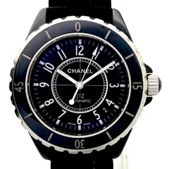 【希少】腕時計 メンズ シャネル CHANEL J12 H0684 自動巻 黒 200m防水 セラミック ラバーのサムネイル