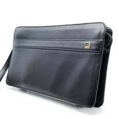 ダンヒル dunhill クラッチバッグ セカンドバッグ レザー ブラック 本革 メンズ ビジネス フォーマル ストラップ付 ロゴ プレート シンプル 高級 上品 通勤 通学 冠婚葬祭 人気 定番