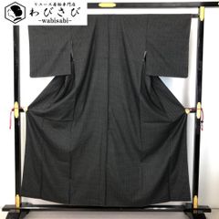 ちひろ様　未使用［ 紬/本藍 ］紬地　蚊絣　藍色　藍染め　仕付け糸付き ちひろ様 未使用［ 紬/本藍 ］紬地 蚊絣 藍色 藍染め 仕付け糸付き