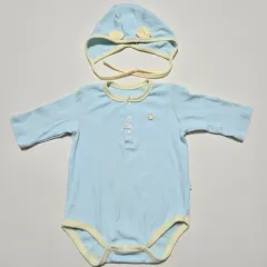 オーガニックマム 赤ちゃん ボディスーツ+帽子 セット (75)