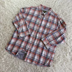 Eddie Bauer （エディバウアー） チェックボタンシャツ 七分袖シャツ BDシャツ ロールアップ コットン100% 春夏 アメカジ 大きいサイズ メンズ XL XXL