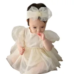 ベビー ワンピース ハーフバースデー お宮参りドレス 女の子 冬 秋冬 セレモニー [germeyshop] ドレス チュール ヘアバンド 赤ちゃん 結婚式 1歳 100日