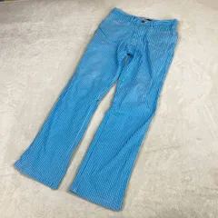 希少 00s オークリー ゴルフウェア パンツ 30 水色 ストライプ 刺繍 y2k テック ストリート ストレッチ OAKLEY スラックス ヴィンテージ