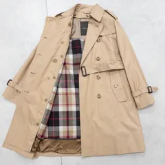 MACKINTOSH マッキントッシュ トレンチコート チェック柄ライナー付き ベルト コットン ベージュ 日本製 レディース 38 b00950