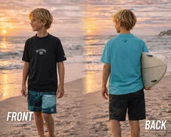 【最短翌日配達】 ビラボン ラッシュガード キッズ 半袖 BILLABONG アウトレット 水着 紫外線対策 サーフブランド 子供 男の子 女の子BE015-850