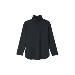 ☆ チャコール ☆ Mサイズ ☆ eclaT style うすぽかプルオーバー ハイネック レディース タートルネック プルオーバー eclaT style カットソー 長袖 tシャツ トップス インナー ディーライズ あったか 秋冬 薄手 春 秋 冬