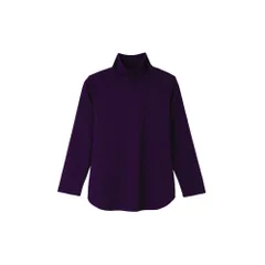 ☆ パープル ☆ LLサイズ ☆ eclaT style うすぽかプルオーバー ハイネック レディース タートルネック プルオーバー eclaT style カットソー 長袖 tシャツ トップス インナー ディーライズ あったか 秋冬 薄手 春 秋 冬
