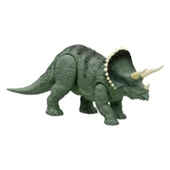 新品 マテル ジュラシックワールド(JURASSIC WORLD) サウンド＆リアル トリケラトプス 子供向けフィギュア 恐竜 おもちゃ 全長:約35cm 4歳から グリーン JLD29