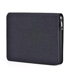 新品 万年筆ペンケース 12本大容量収納 黒 防水キャンバスペンホールダー、個々のスロットジッピング