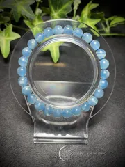 💎天然石✨️ 癒しの空色✨️ブルーカルサイト   ブレスレット   レディース＆メンズ   E876