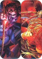 【中古】バッジ・ピンズ 全2種セット レンチキュラーロング缶バッジ 「劇場版 鬼滅の刃 無限城編 第一章 猗窩座再来 第五弾キービジュアル WEBSHOPくじ 善逸vs獪岳」 C賞