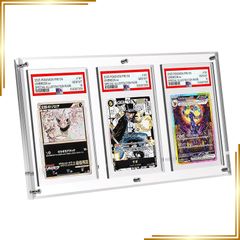 [신품] Yotakala PSA 감정 케이스 3장 수납 아크릴 로더 PSA 전용 스크류다운 마그넷 로더 UV 컷 PSA CGC 대응 트레카 디스플레이 케이스 스탠드 첨부 감정 전시 보관 수납 스탠드 첨부(투명, 3 1