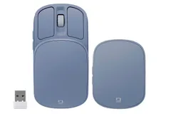 新品 Digio2 無線 静音 5ボタン コンパクト マウス 充電式 スライドカバー BlueLED ブルー Z0513