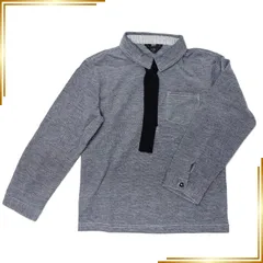 【新品】 [ごきげんめいと] 長袖 ネクタイ付き ポロシャツ 子供服 男の子 キッズ 白 サックス 3108 カノコ 通年 100 110 120 130 フォーマル 制服 慶弔 結婚式 入園式 卒園式 入学式 七五三 発表会 中国製 (110, グレー) 0