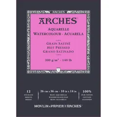 新品 Arches アルシュ 水彩紙 パッド 300g 極細26X36cm 12枚 (1795098) ナチュラルホワイトのサムネイル