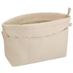 SHINGONE バッグインバッグ ナイロン A5 小さめ 横 インナーバッグ レディース メンズ バックインバック 防水 軽量 小さめ 収納バッグ 仕切り トートバッグ用 ファスナー付き Organizer bag in bag 4色 ベージュ S