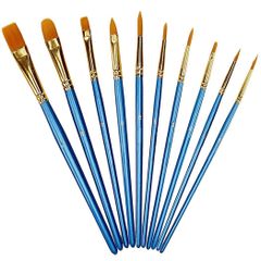 Paintbrushes, Professional Paintbrush Set Art Pieces, Acrylic Watercolor Oil, Nail Art, Miniature Painting, 10 Pieces Round Tip Nylon Hair Artist Paintbrush Set for Adults, Kids, Artists, Amateurs