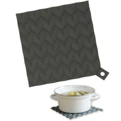 【安心の国内ブランド】 シリコン 鍋敷き 北欧風 耐熱220℃ おしゃれ 鍋つかみ コースター ボトルオープナー 防水 丸洗い可 フック穴付き 滑り止め キッチン かわいい 四角 シンプル モダン mitas TN-HTRM-GY