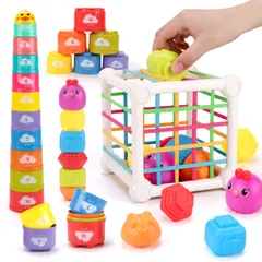 赤ちゃん おもちゃ 知育玩具 積み重ねカップ 形合わせ ボール落とし モンテッソーリ 指先知育 カラフル 幼児玩具 6ヶ月? お風呂おもちゃ 出産祝い 誕生日 プレゼント