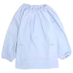 新品 [タイムリー] 給食 エプロン スモック 長袖 子供用 無地 学校 子供エプロン 小学生 tm104 サックス 120cm