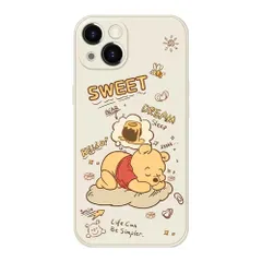 対応 iPhone14 ケース くまのプーさん アイフォン14 用保護カバー かわいい キャラクター ディズニー スマホケース 6.1インチ ホワイト