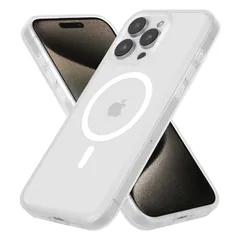 iphone15pro max ケース Magsafe対応 いphone15promax ケース 耐衝撃 マット 滑り止め 指紋防止 米軍MIL規格 黄変防止 耐久性 ワイヤレス充電対応 半透明 マグネット搭載アイフォン15ProMax 用 カバー 6.7イン
