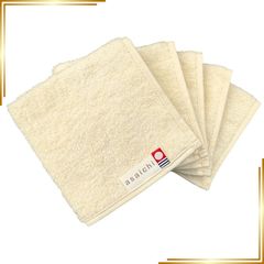 【新品】 asaichi 今治タオル やさしいオーガニックハンドタオル 綿100％ 無染色 (25cm x 25cm) 5枚セット 0