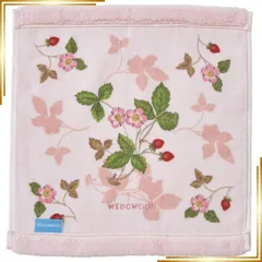 【新品】 nishikawa 【 西川 】 今治 ハンカチタオル 25X25cm 洗える 綿100％ ウェッジウッド ワイルド ストロベリー やわらか 日本製 ピンク TT43805601 1