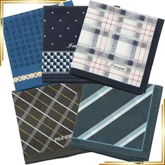 【新品】 [Y's factory] ハンカチ メンズ 綿 100％ 大判 43 3枚 5枚 10枚 タオル ランダム セット 紳士 ビジネス 通勤 通学 洗い替え 速乾 吸水 冠婚葬祭 返礼品 父の日 プレゼント (ランダム5枚セット)