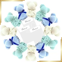 【新品】 Fi's+7 クマさんタオル 白 青 水色 プチギフト 12個セット 3色 ハンカチ お祝い お返し 結婚 退職 卒園 卒業 返礼品 プレゼント タオルベア パーティー ハンドタオル 吸水 イベント お楽しみ会 子ども会 (青色系３色)