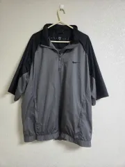 ナイキ ゴルフ 半袖 ウィンドブレーカー グレー/ブラック