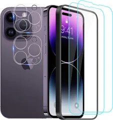 【日本製ガラス！ 4枚】for iPhone16proMax 用のガラスフィルム2枚+カメラ保護フィルム2枚 6.9インチ 国産強化ガラス3Dタッチ 液晶保護フィルム 【極薄 気泡なし 硬度9H ラウンドエッジゴリラガラス】 アイフォン16proMax RAM