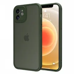 iphone 12 mini ケース スマホカバー 耐衝撃 指紋防止 滑り止め マット半透明 黄ばみなし レンズ保護 米軍MIL規格アイフォン12 mini用カバー インチ PinLiSheng (インクグリーン, iphone 12 mini) 0