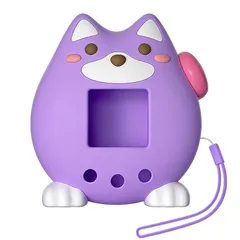 AnJieYa たまごっちパラダイス ケース カバー For Tamagotchi Paradise ストラップ付き シリコーン素材 耐衝撃性 落下防止 防塵防汚 防水 指紋防止 全方位保護 たまごっちカスタムキーリング (紫色) 1