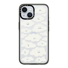 CASETiFY コンパクト iPhone 15 ケース [MIL規格準拠 (2x MIL-STD-810G) / 1.2mからの落下テストをクリア] - Cute Clouds - クリア ブラック 0