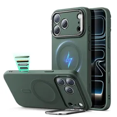 【デザイン受賞シリーズ！】ESR iPhone 17 Pro Max ケース MagSafe対応 カメラボタン付き 隠しスタンド 調整可能 3倍米軍MIL規格 ワイヤレス充電対応 エアガードコーナー 耐衝撃 傷防止 軽量 スマホケース 高級柔らかな素材 雲 1