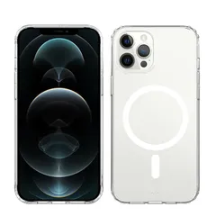 EUMADOVE iPhone 12 Pro Max ケース【米軍MIL規格・Magsafe対応】マグネット搭載 米軍MIL規格認証 クリア マグセーフ対応 耐衝撃 傷に強い背面 ワイヤレス充電 黄変防止 ストラップホール付き 指紋防止 滑り止め ハイブリ 1