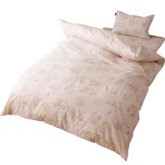 メリーナイト ピーターラビット(TM) 掛布団カバー 「ロンドン」 ペールピンク 綿100% 約150×210cm シングルロング 出し入れ簡単 片側210cmファスナー 8か所ヒモ付き 就寝中の布団のズレを防止 天然素材 金巾 平織 生地 滑らかな肌触り 吸