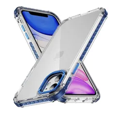 iphone 11 ケース iphone ケース iphone11 ケース スマホカバー 耐衝撃 指紋防止 滑り止め マット半透明 黄ばみなし レンズ保護 米軍MIL規格アイフォン11 用カバー 6.1インチ PinLiSheng (青, iPhone 1 0