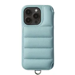 DEMIU デミュウ BALLON バロン iPhone16Pro対応 スカイブルー スマホケース 背面手帳型ケース スマホケース カード入れ ヨーロッパレザー 本革 牛革 0