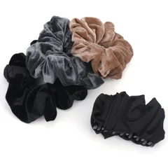 BIANHUAN シュシュ ヘアゴム ヘアクリップ バンスクリップ 大人 ヘアアクセサリー 4点セット かわいい おしゃれ 髪留め 髪飾り まとめ髪 シンプル デイリー オフィス プレゼント